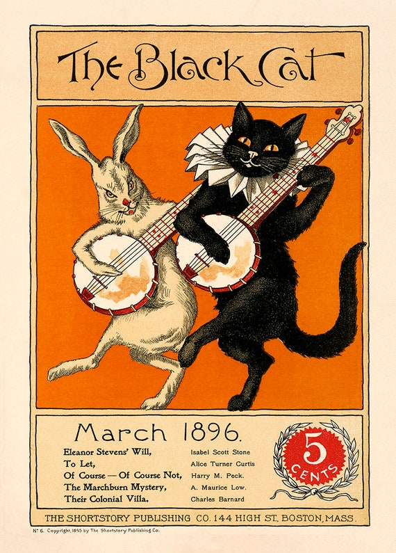Amazon.com: Black Cat Decor Vintage Metal Tin Sign Black Cat