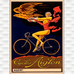 Bikes Aiglon Vintage Fahrrad Poster