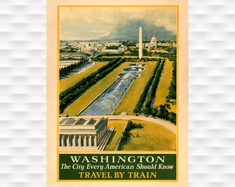 Washington DC Travel Poster Travel Art Print Birthday Gift Christmas Present