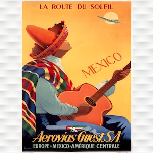 Mexico Travel Poster - Aerovias