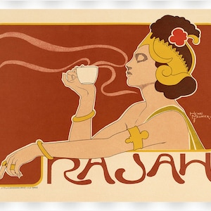 Rajah Coffee Poster - Henri Meunier 1897