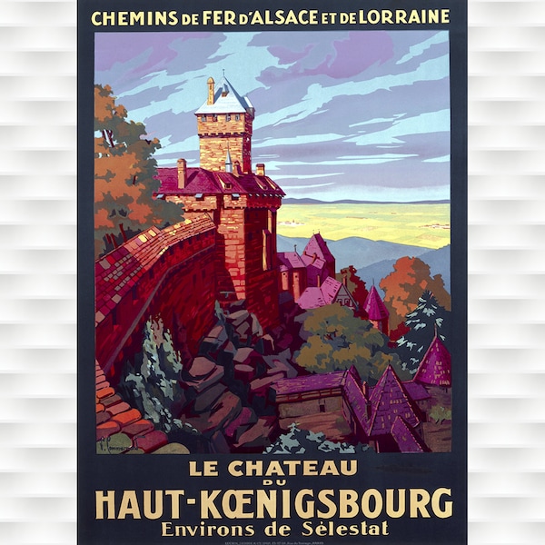 Haut-Königssburg Schloss Poster Elsass Lothringen Poster Reise Kunstdruck Geburtstag Geschenk Weihnachtsgeschenk
