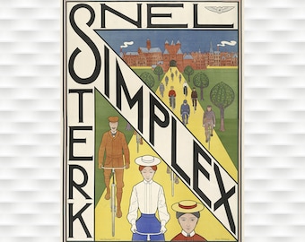Poster vélo vintage Simplex Bicycles