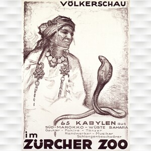 Zurcher Zoo Vintage Travel Poster