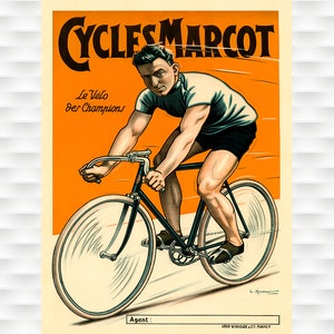 cycles marcot Fahrrad-Poster - Fahrradposter Fahrrad-Kunst Vintage Fahrrad-Plakat Radsportkunst Tour de France Radsportkunst