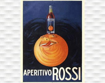 Aperitivo Rossi Poster Prints-  Vintage Poster, Liquor Poster, Martini & Rossi Poster Liquor Ad Drink poster Holiday gift