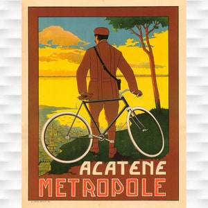 Acatene Metropole Vintage Bicycle Poster