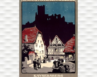 Kaysersberg France Rail Travel Poster Travel Art Print Birthday Gift Christmas Present