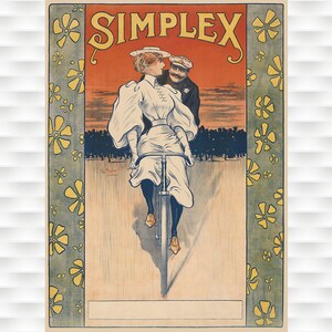 Simplex Bicycles Vintage Bicycle Poster