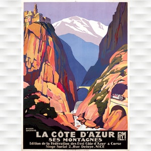 La Cote d&#39;Azure Vintage Travel Poster