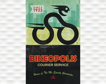 Poster de vélo du service de messagerie Bikeopolis