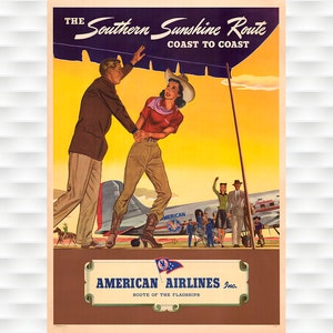 Southern Sunshine - American Airlines Travel Poster