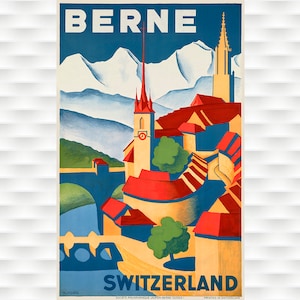 Berne Travel Poster - Swiss Travel