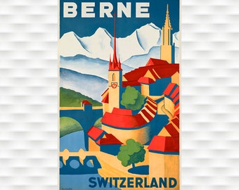 Berne Travel Poster - Swiss Travel