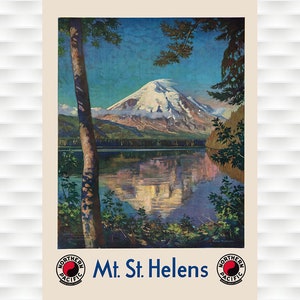 Mount St. Helens - Vintage Northern Pacific Travel Poster