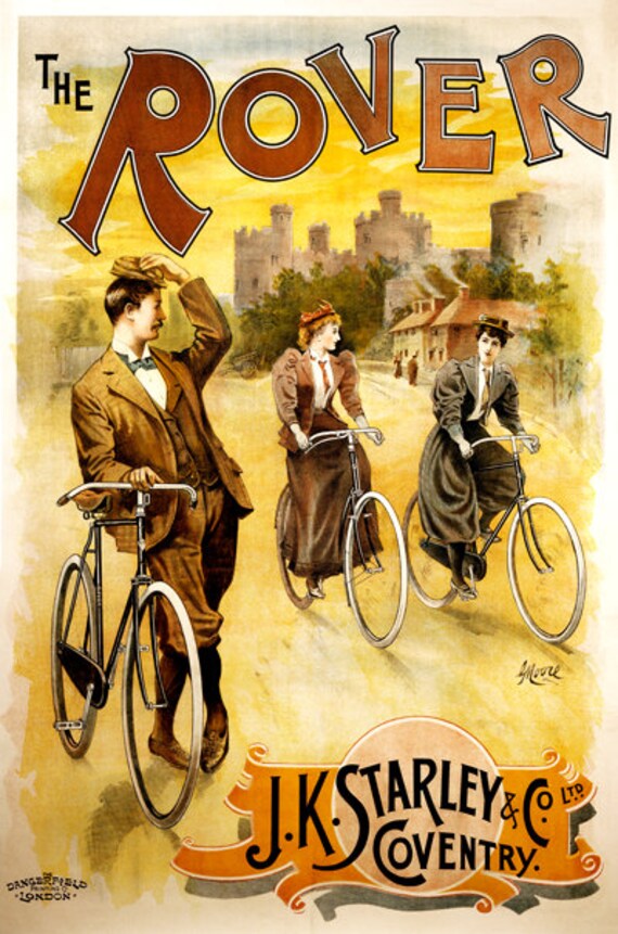 ローバー ヴィンテージ自転車ポスター - Etsy 日本