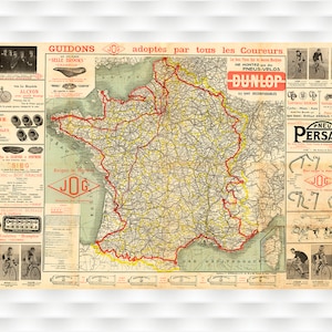 Poster Carte du Tour de France 1911