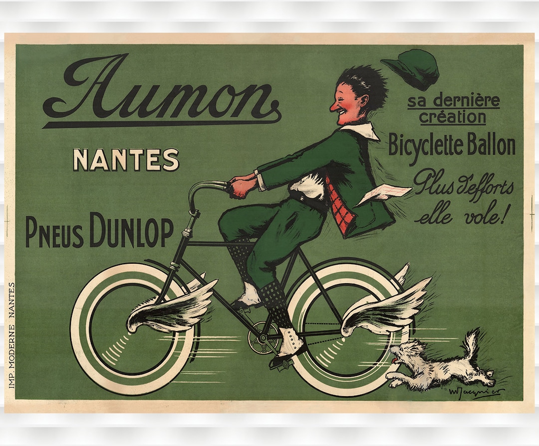 Aumon Bicycle Poster Nantes Pneus Dunlop Cycling Poster Bicycle Art Vintage Bicycle Poster Cycling Art World Champion Etsy Sweden