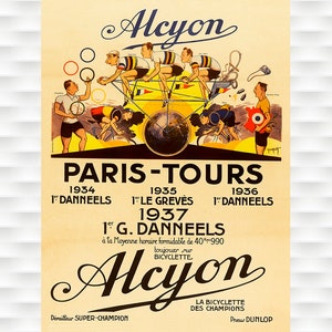 Alcyon Paris-Tours Vintage Bicycle Poster