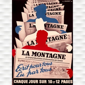 LA Montagna Vintage Newspaper Poster