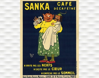 Affiche vintage de café Sanka de 1929
