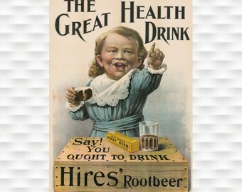 1892 Hires Root Beer Poster - Etsy