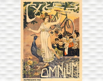 Cycles Omnium Bicycle Poster - Cycling Poster Bicycle Art Vintage Bicycle Poster Cycling Art Tour de France Cycling Art