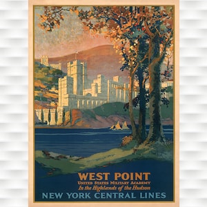 Academia Militar de West Point - Impresiones de carteles de viajes antiguos