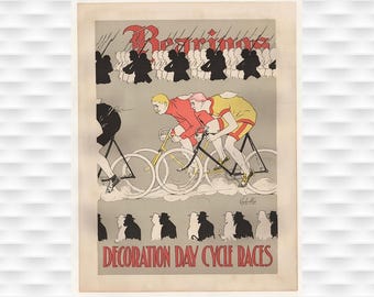 Bearings Decoration Day Races – Original Vintage Cycling Poster