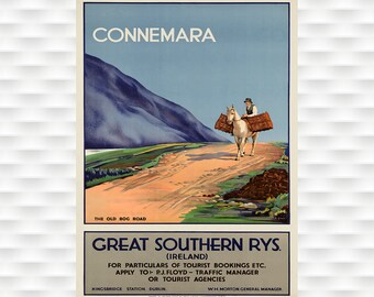 Póster de viaje vintage de Connemara, Irlanda