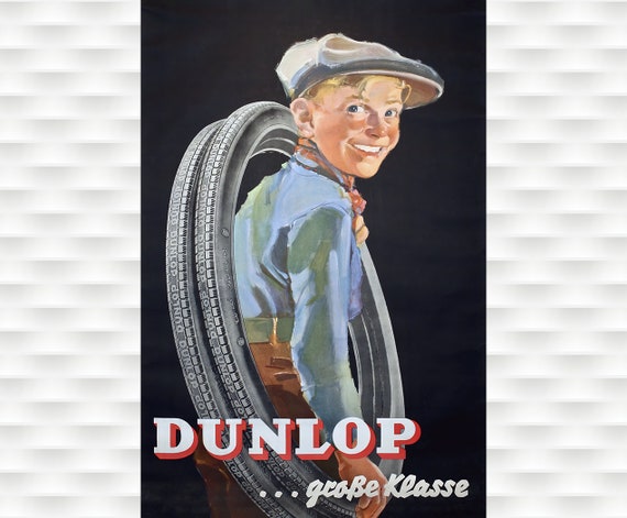 Dunlop Tires Poster Vintage Poster Bicycle Art Vintage Bicycle