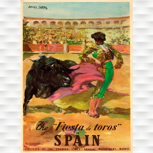 Fiesta de Toros Vintage Spanish Travel Poster
