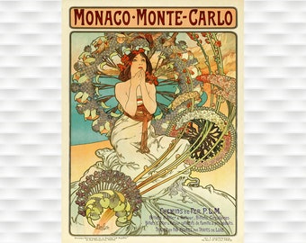 Monte-Carlo Monaco Vintage Travel Poster