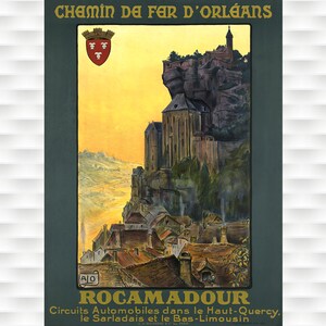 Cartel de viaje de Racamadour en Francia