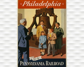 Philadelphia Vintage Travel Poster