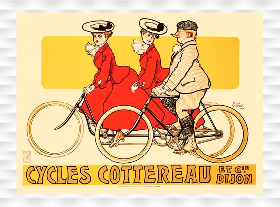 Cycles Cottereau Affiche Velo Cyclisme Poster Velo Art Etsy