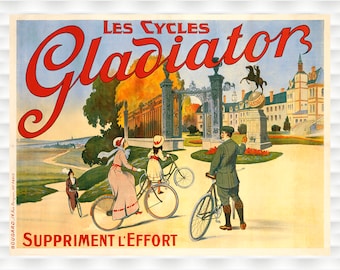 Póster de la bicicleta Gladiator de Les Cycles