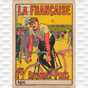 La Franchise Bordeaux-Paris Vintage Bicycle Poster