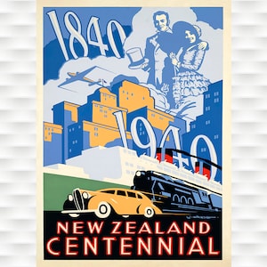 New Zealand Centennial Travel Poster