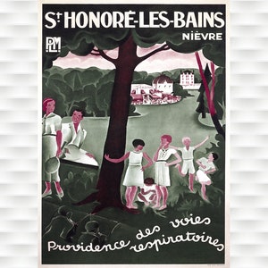 Póster de viaje vintage de St Honoré-Les-Bains