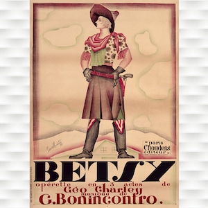 1927 Betsy Paris Vintage Opera Poster