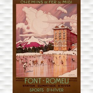 Fort-Romeu Winter Travel Vintage Poster