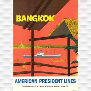 Bangkok Thailand Travel Poster