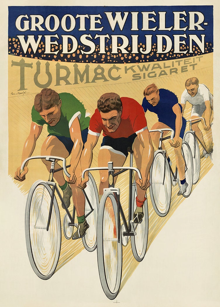 Velodrome Racing Bicycle Poster Cycling Poster Bicycle Art Vintage