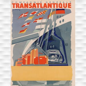 Transalantique Vintage Travel Poster