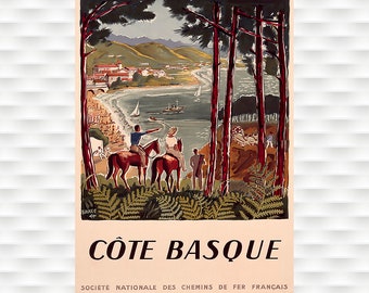 Cote Basque France Travel Poster See France Poster Travel Gift Birthday Gift