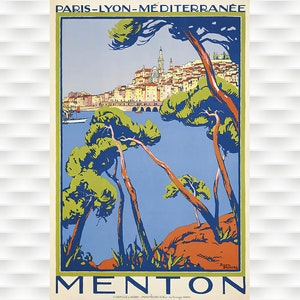 Menton France Vintage Travel Poster - Roger Broders