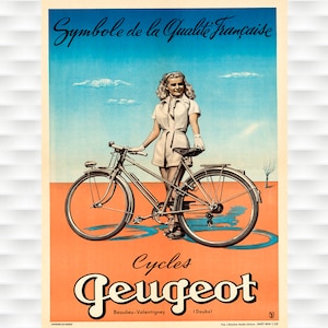 Peugeot Vintage Bicycle Poster