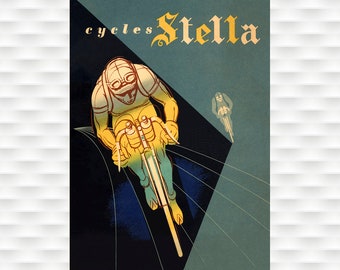 Cycles Stella Bicycle Poster - Cycling Poster Bicycle Art Vintage Bicycle Poster Cycling Art Tour de France Cycling Art