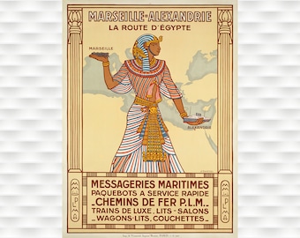 Ägypten Reiseposter - Marseille - Alexandria Travel